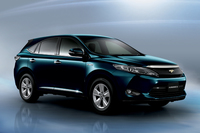 今回の一部改良で外板色に新色の「ブラッキッシュアゲハガラスフレーク」が設定された。写真は「ハリアー グランド」(ハイブリッド車）。