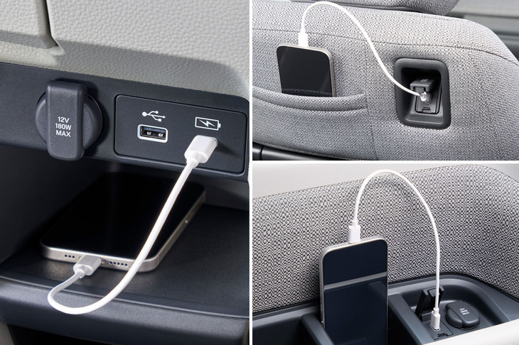 「エアーEX」に採用される全席USBチャージャー。