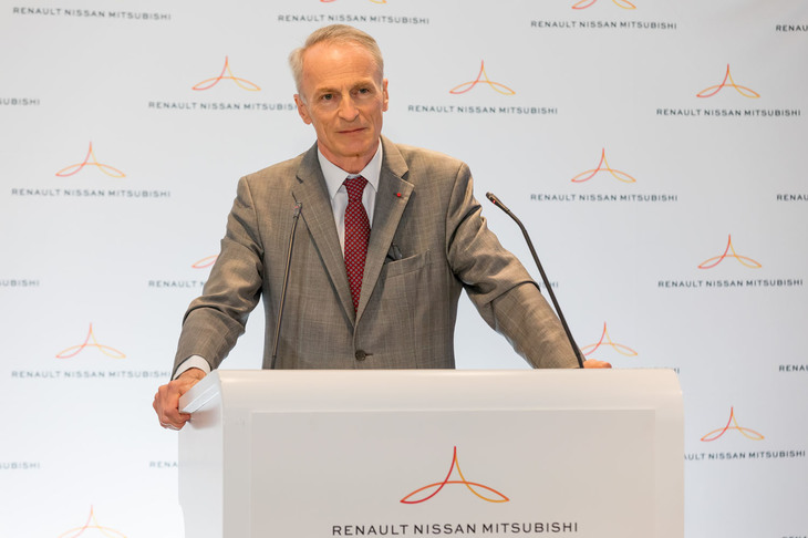 2020年5月27日にルノー、日産、三菱の3社が「競争力と収益性を高める新たなアライアンスの取り組み」を発表した。写真はルノーのジャンドミニク・スナール会長。