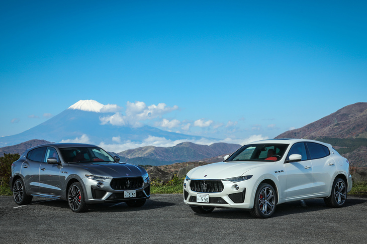 最高出力590psの「レヴァンテ トロフェオ」（左）と最高出力550psの「レヴァンテGTS」（右）。