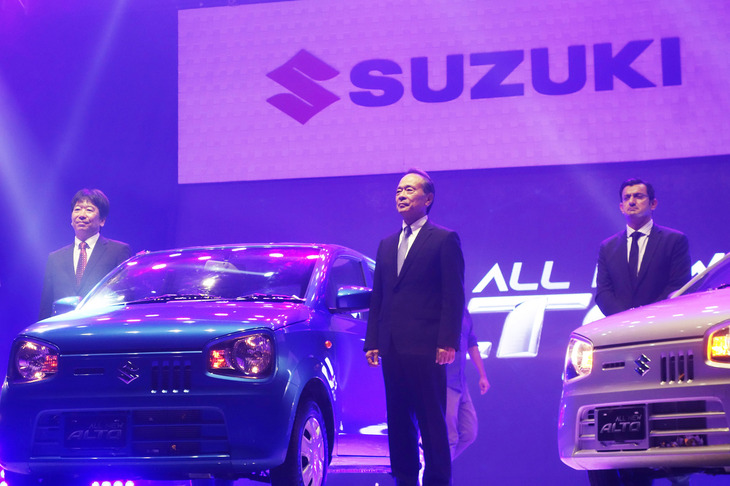 スリランカにおける「アルト」発表会の様子。（2019年6月）。同車は、スズキの現地子会社であるパックスズキモーターによって製造・販売されている。