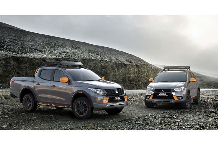 「L200 GEOSEEKコンセプト」（左）と「ASX GEOSEEKコンセプト」（右）。