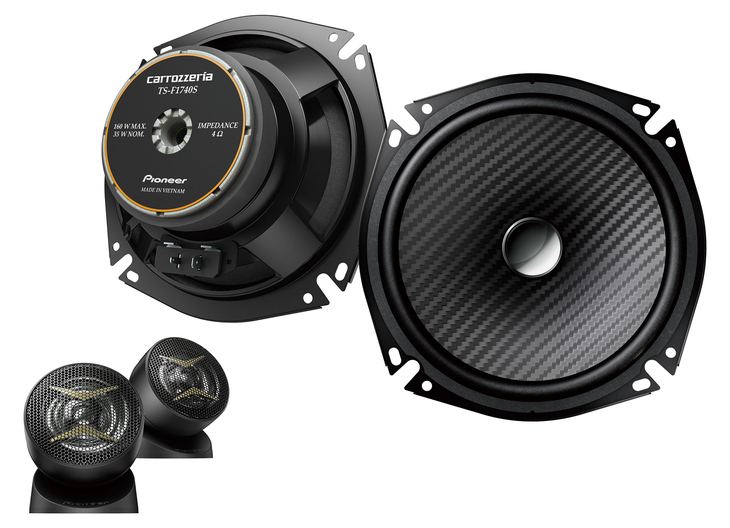 【エントリーユーザーにおすすめ】
	今夏、カロッツェリアのカスタムフィットスピーカーに、ハイレゾ音源に対応したエントリーモデル「Fシリーズ」が発売された。TS-F1740Sは17cmウーファーと2.9cmトゥイーターの組み合わせ。1万6000円（税別）と求めやすい価格のセットモデルだが、ウーファーとトゥイーターそれぞれ単独の販売もある。Fシリーズの上にはCシリーズとVシリーズがある。