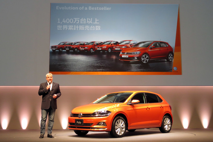 発表会では、まずフォルクスワーゲン グループ ジャパンのティル・シェア社長が登壇。世界累計販売台数が1400万台にのぼることや、「MQB」プラットフォームの採用がもたらした新型の進化などについて語った。