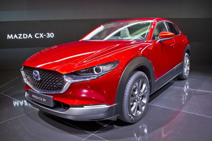 ジュネーブモーターショー2019（会期：2019年3月5～17日）に出展された、マツダの新型SUV「CX-30」。