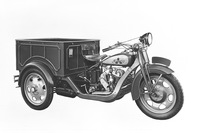 東洋工業（現マツダ）が1931年に発売した「DA型三輪トラック マツダ号」。同社は戦前・戦後に、商用の三輪トラックを製造販売していた。