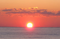 つらいばかりではない。こんな素晴らしい瞬間にも会うことができる。室戸岬のちょっと手前で見ることができた「だるま朝日」。空気の温度と海水温の関係で太陽の下が伸びて、だるまのような形に見える。そして晴れてなくてはならないということで、年に数回しか見ることができないという。何回も歩きながら初めて見ることができたという同宿の年配の方は、「これでもう死んでもいい」と口にされていた。