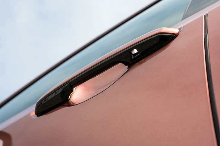 細かいことだがリアのドアオープナー内側に照明が付いた。以前はフロントのみの搭載だった。