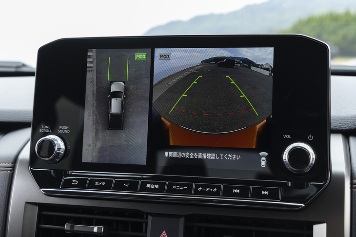 センターディスプレイのサイズは9インチ。360度カメラが標準で備わっている。