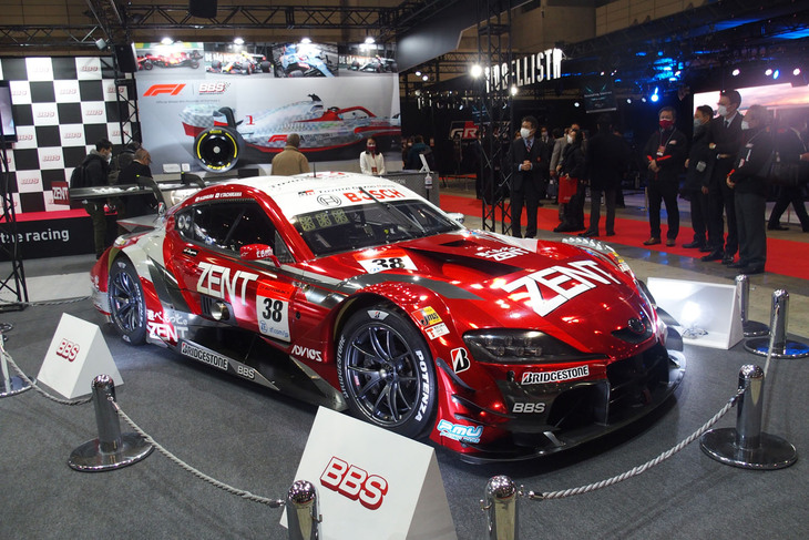 BBSの競技用ホイールを装着したTGR TEAM ZENT CERUMOの「ZENT CERUMO GR Supra」。