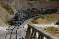 阪本さんの鉄道模型は1/48スケールのOn3（軌間19mm）規格。デンバー＆リオグランデ・ウェスタン鉄道を再現するレイアウトは、着工から9年だが未完。