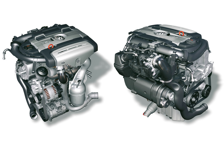 5代目「ゴルフ」の「GT」グレードに搭載された1.4リッターTSIエンジン。過給機にはターボとスーパーチャージャーの両方が採用されていた。