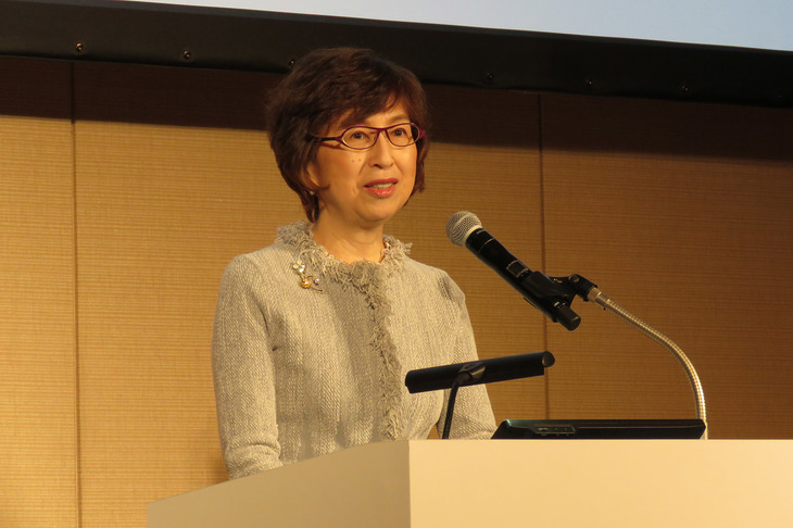 ディー・エヌ・エーの南場会長。「ユーザーの不安が個人間カーシェアのボトルネックとなっており、それを取り除くためにSOMPOホールディングスと組んでいきたい」と語った。