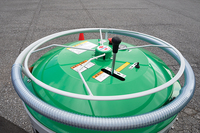 二重のリングのうち、内側がスロットルレバーの役割を果たす。