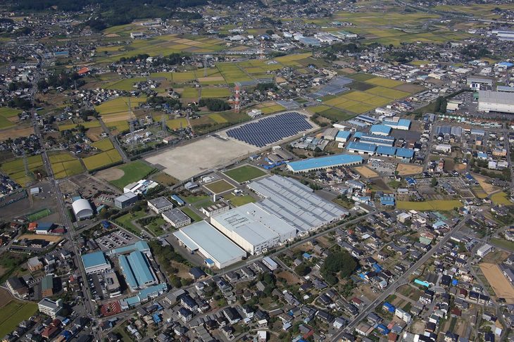 ミシュラン太田サイトの鳥かん写真（2013年12月時点のもの）。ここはかつてはミシュランのタイヤ生産工場があった場所で、今では研究開発の機能が残されている。