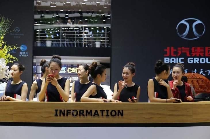 間もなくプレスデー終了。おつかれさまでした。北汽のブースで。