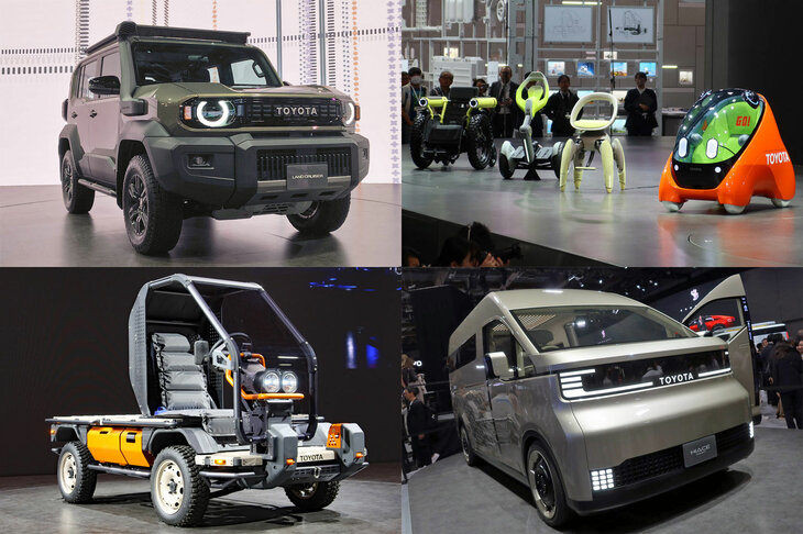 トヨタのブースでは「カローラ コンセプト」のほかにも、1人乗りのパーソナルモビリティーに「ランドクルーザー“FJ”」、「ハイエース」のコンセプトモデル等々、さまざまなモデルが展示された。