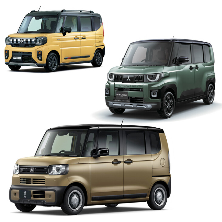 分かりやすくSUVっぽさを主張するライバルに対し、「ホンダN-BOXジョイ」（写真下）は商用車っぽい飾り気のなさで勝負。　
	ほった「個人的には好きなんだけど、こういう真ん中を外したがるところも、ホンダが“なんちゃって系”でうまくいかない理由なのかも」