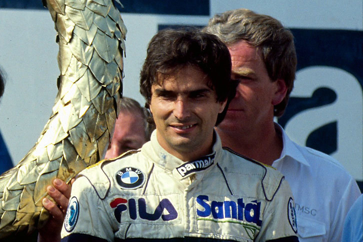 ブラジル人F1ドライバーのネルソン・ピケ。ブラバム、ウィリアムズ、ロータスと、さまざまなチームを渡り歩き、3度にわたりドライバーズタイトルを獲得している。