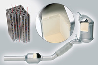 ディーゼルエンジンに対し、燃費性能で一歩譲るところのあるガソリンエンジン。排出ガスについても、年々強化される規制への対応が迫られるようになっており、「ディーゼルをやめてみんなガソリンエンジンにしてしまえばいい」という単純な話ではなくなりつつある。写真は排出ガスから微粒子物質を除去する、“ガソリン車用”のパティキュレートフィルター。