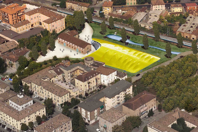 エンツォ生家＆モータースポーツ・ミュージアムの完成予想図。