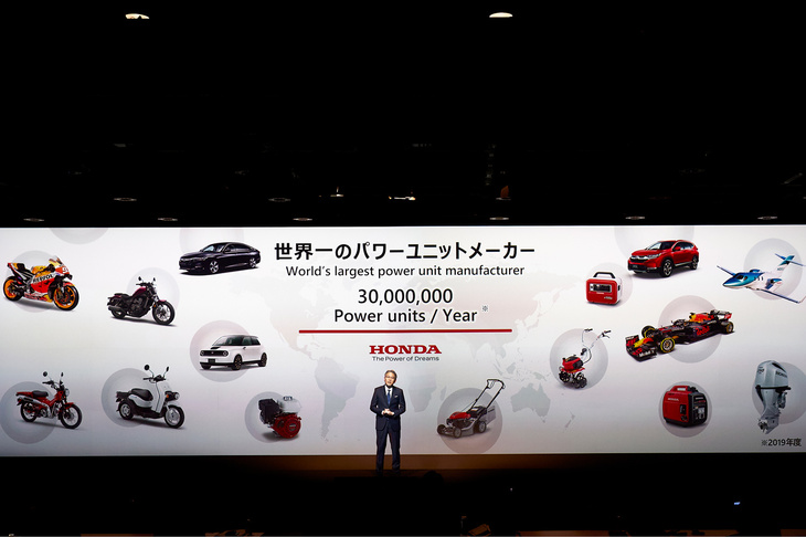 二輪、四輪、汎用（はんよう）機、船外機などを合わせ、年間で3000万台ものパワートレインを備えた機械や乗り物を販売するホンダ。今後は宇宙に関する事業にも挑戦するという。
