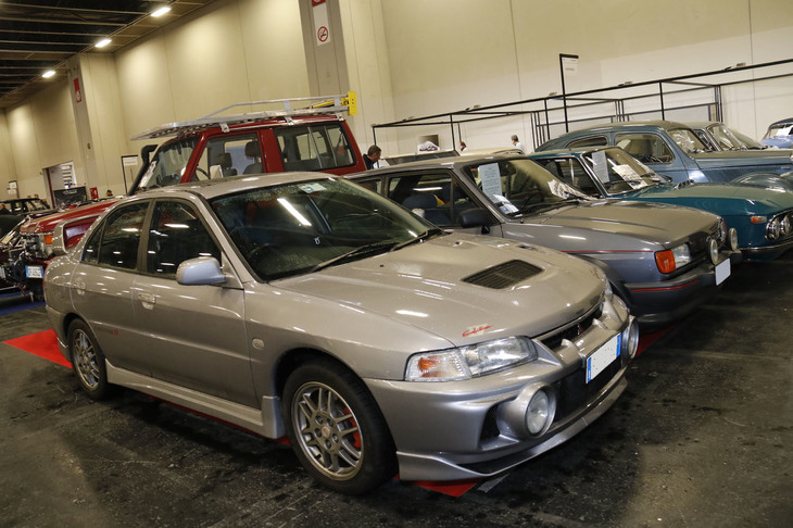 2019年2月、トリノの「アウトモトレトロ」に出品されていた「三菱ランサーエボリューションIV」。