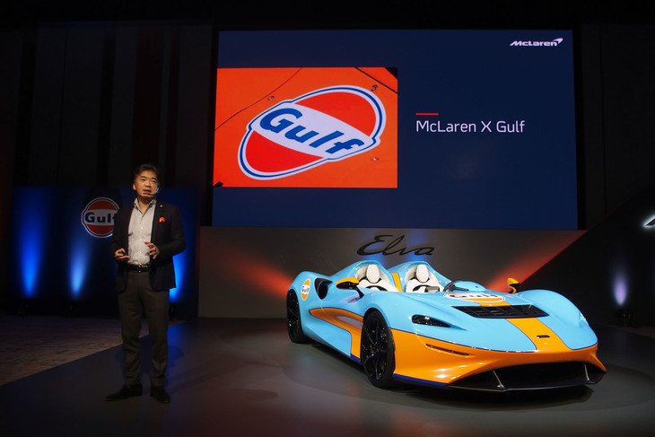 2020年12月3日、東京・六本木において開催された「マクラーレン・エルヴァ」発表イベントの様子。