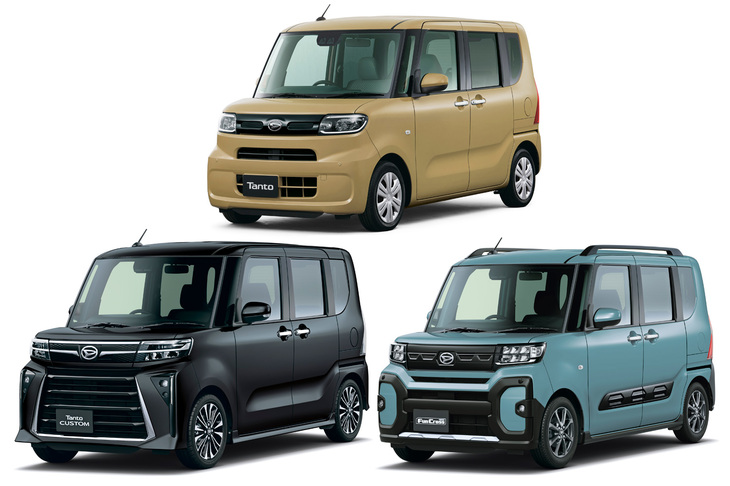 軽スーパーハイトワゴンといえば、もちろん元祖「ダイハツ・タント」も忘れてはならない。これだけの車種があり、しかもおのおのに意匠の異なる派生モデルがあり……と、このジャンルの軽は、とにかくバラエティーが豊かなのだ。