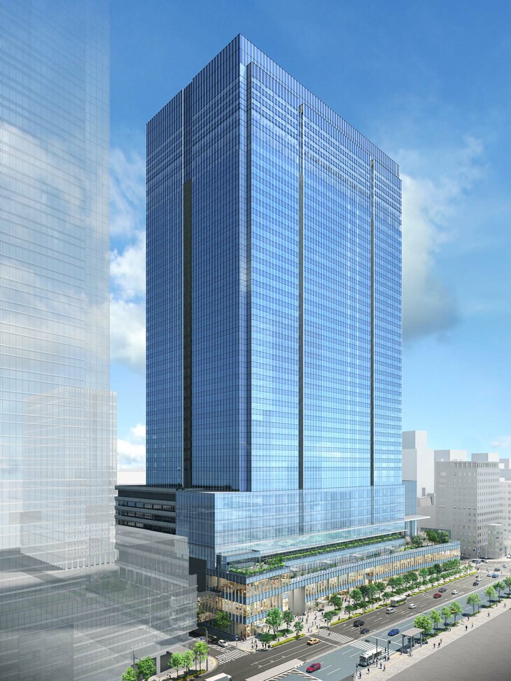 2029年に本田技研工業が入居する東京・八重洲の複合ビル。同ビルの建設は「八重洲二丁目中地区第一種市街地再開発事業」の名称で三井不動産が行っている。三井不動産は、ホンダにオフィスフロアの一部権利を譲渡すると発表している。