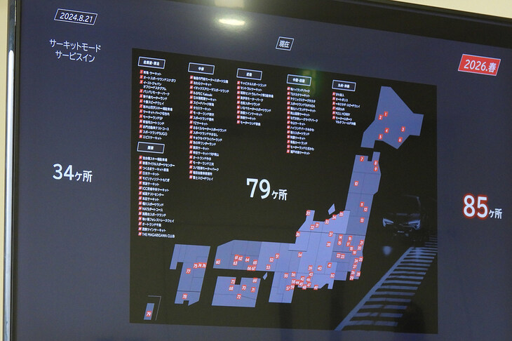 「サーキットモード」が使えるコースは、当初は全国に34カ所しかなかったが、今では倍以上の85カ所に拡大。今後も、より多くのコースで使えるよう取り組みを進めていくという。