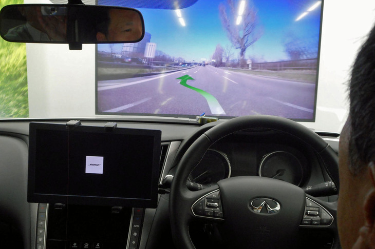 今回は、自動運転中の車両の動きに対して、オーディオの効果で不安を感じないようにする技術のデモを体験した。