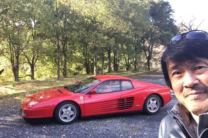 オーナー様に試乗させていただいた「フェラーリ・テスタロッサ」と。