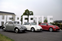 左から初代「ビートル」「ニュービートル」「ザ・ビートル」。