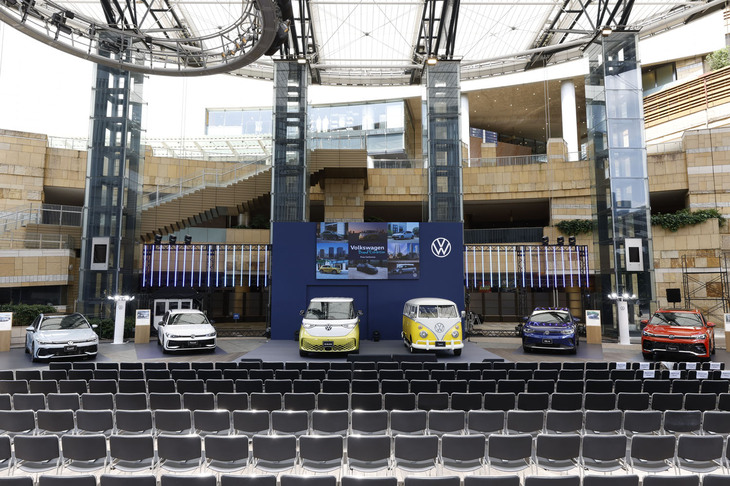 「フォルクスワーゲン・ブランドエキシビション」と題された報道関係者向け発表イベントの会場。