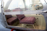 ランボルギーニ・ヘリコプターの内部。6機が試作されるにとどまった。博物館のものは、現存する唯一の機体である。