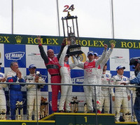 プジョー勢3台を先頭に連ねてスタートした今年のルマン。24時間後、表彰台の中央に立ったのはアウディだった。
（写真＝島村元子／Motoko Shimamura） 
