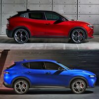 「ジュニア」（上）と「トナーレ」（下）のサイドビュー。前者は4195mmの全長に対してホイールベースは2560mm、後者は4530mmの全長に対してホイールベースは2635mm。そもそもジュニアは、トナーレと比べて、全長に対してオーバーハングの比率が小さいクルマだったのだ。