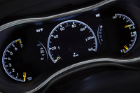 マイナーチェンジを機に採用された、液晶表示タイプの計器盤。中央をスピードメーターが占める。