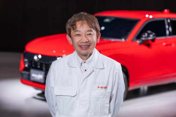 「ヴェゼルe：HEVモデューロXコンセプト」の開発を担当したホンダアクセスの開発部NVD2ブロックチーフエンジニア湯沢峰司氏。