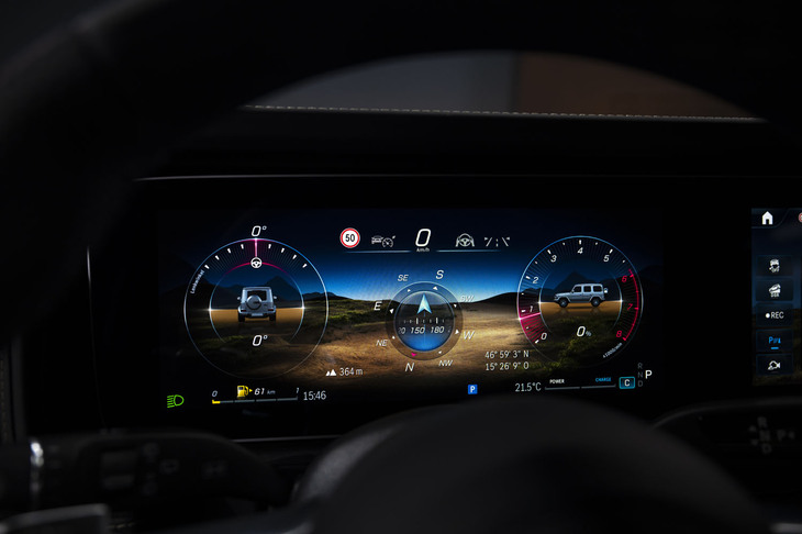 メーターパネルにはこれまでよりも詳細なオフロードの各種パラメーターが表示できるようになった。
