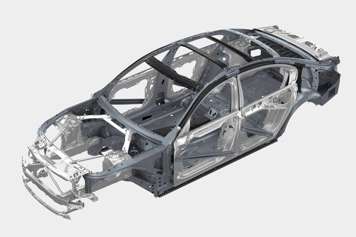 現行型「7シリーズ」の車両骨格。
