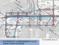 臨海副都心地域では、約30カ所の交差点に通信機器を置き、車載器に対して情報を提供する。