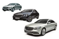 近年におけるメルセデス・ベンツの“そっくり顔戦略”は徹底している。写真は上から「Cクラス」「Eクラス」「Sクラス」。