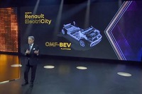 「日産アリア」にも採用されている「CMF-EV」プラットフォーム。C～DセグメントのEV用で、航続距離は最大580km（WLTPモード）が想定されている。