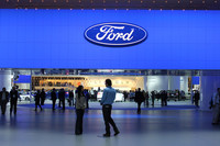 「デトロイトショー2012」の、フォードブース正面。