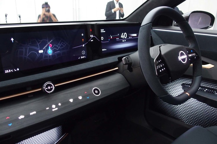 「ニッサン アリア コンセプト」のメーターパネル。