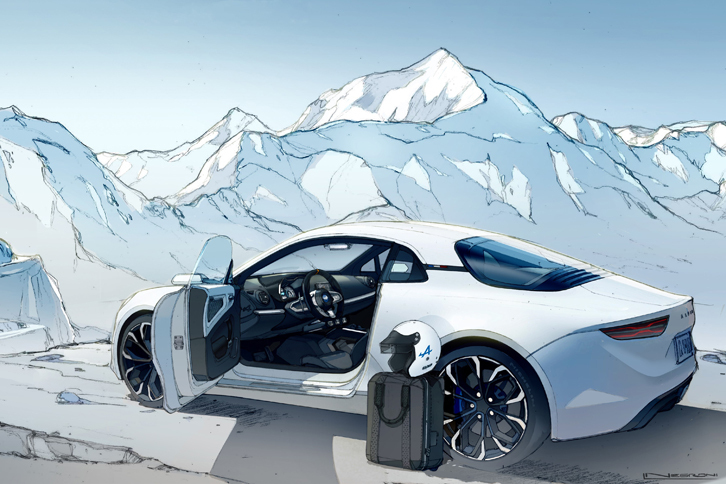 アルピーヌ・ビジョン（エクステリアのイメージスケッチ）