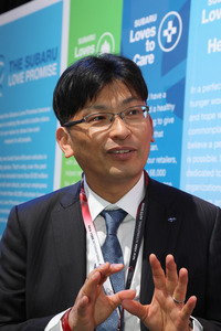 新型「フォレスター」の開発責任者を務めた、スバルの布目智之氏。（写真＝ケニー中嶋）