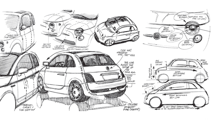 オリジナルのスケッチ。（写真：ステランティス）